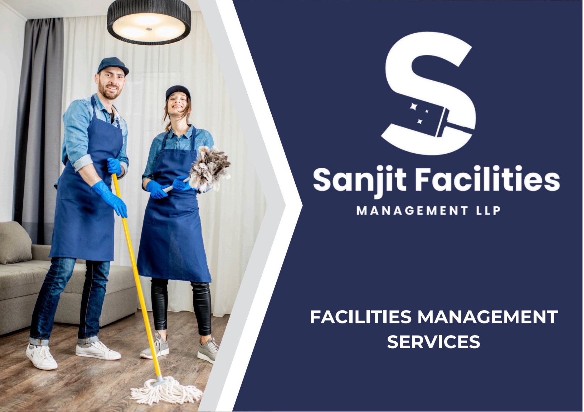 Professional cleaning staff from Sanjit Facilities Management LLP